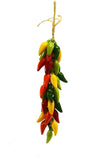 Small Ristra/ String of Ceramic Jalapeno Peppers, With 35-40 Peppers, 20 Inches Long