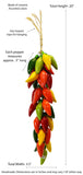 Small Ristra/ String of Ceramic Jalapeno Peppers, With 35-40 Peppers, 20 Inches Long