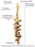 Ristra/ String of Ceramic Garlic, with 16-18 Garlics, 20 Inches Long