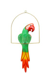 Clay Hanging Macaw with Perch-25 Inches High, Multi-color, Hand Painted