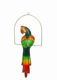 Clay Hanging Macaw with Perch-25 Inches High, Multi-color, Hand Painted