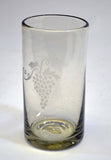 Set of 4, Etched Grapes Cluster Iced Tea Glasses, 16 Ounces.