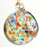 Hanging 4 Inch Glass Confetti Bird Seed Ball, Has 3 Feet of Twine