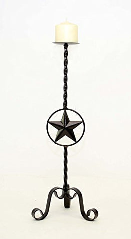 Wrought Iron Star Candle Holder, Large- 22 Inches High