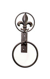 Iron Towel Ring with Fleur De Lis Design-12 Inches High