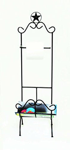 Iron Star Symbol Toilet Paper Holder and Magazine Rack-32.5 Inches High