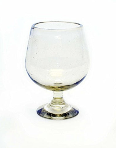 Set of 4, Clear Cognac Glasses, Recycled Glass- 10-12 Ounces