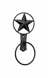 Iron Towel Holder with Ring, Star Design-12 Inches High