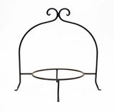 Handmade Wrought Iron Single Tier Plate Rack-12 Inches High x 8 Inches in Diameter