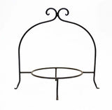 Handmade Wrought Iron Single Tier Plate Rack-12 Inches High X 8 Inches in Diameter