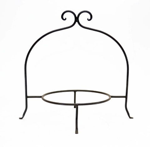 Handmade Wrought Iron Single Tier Plate Rack-12 Inches High X 8 Inches in Diameter