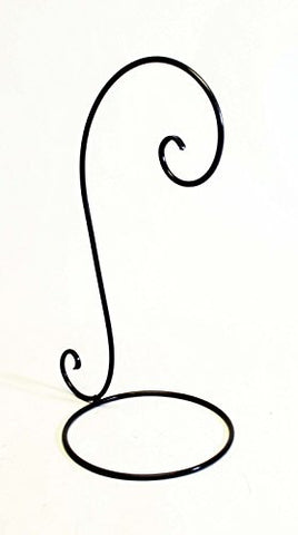 Wrought Iron Ornament or Globe Display Stand, Single Hook-16.5 Inches High