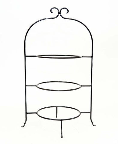 Wrought Iron Triple Tier Plate Rack-22.5 Inches High, 8 Inch Rings