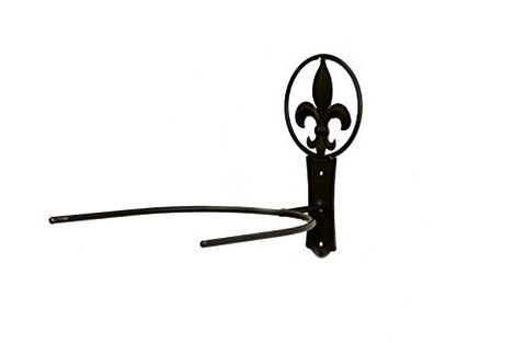 Iron Cowboy Hat Holder with Fleur De Lis Symbol-9 Inches High X 10 Inches in Diameter X 8.5 Inches Wide