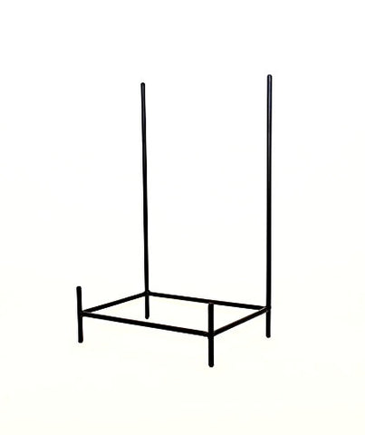 Handmade Wrought Iron Rectangular Bowl Stand, Bronze Color-19.5 Inches High x 11.75 Inches Wide x 8 Inches in Deep