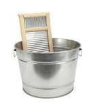 4.5 Gallon Galvanized Wash Tub with Handles-9 7/8 Inches High x 13.25 Inches in Diameter