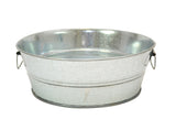 Galvanized Low Wash Tub with Handles- 4 7/8 Inches High x 13 Inches Diameter