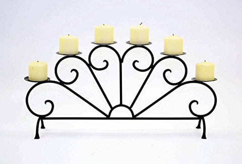 Handmade Wrought Iron Fan Fireplace Centerpiece, Bronze Color-14.5 Inches High X 29.5 Inches Wide