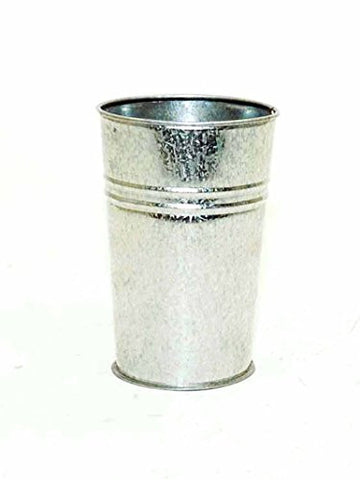 Galvanized French Flower Bucket-7 Inches High x 4.75 Inches Diameter