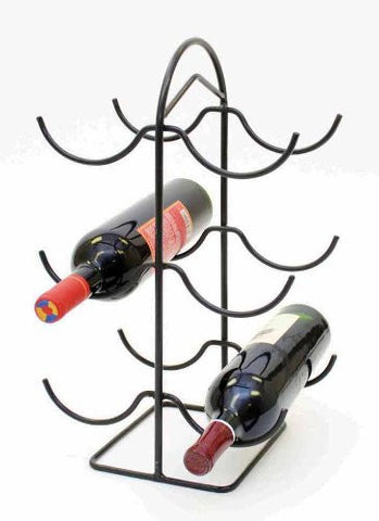 Handmade Wrought Iron Six Bottle Wine Rack- 17.5 Inches High