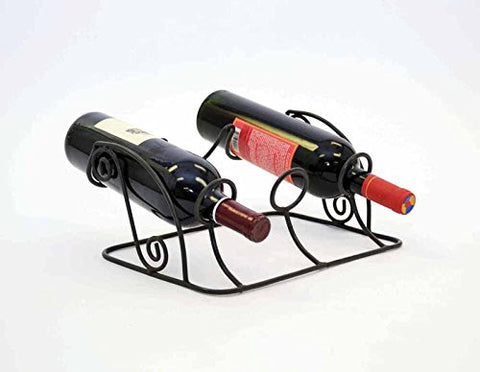 Triple Wine Bottle Holder-12 Inches Wide X 9 Inches in Diameter X 5.25 Inches High, Painted Bronze