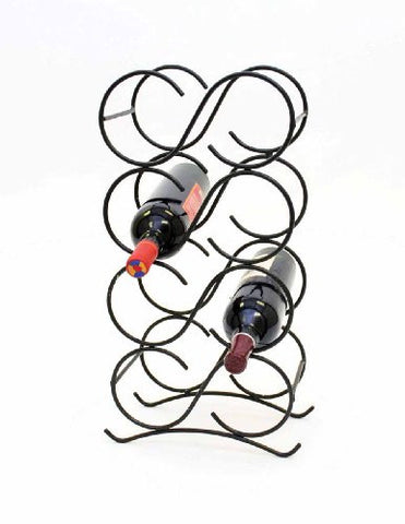 Handmade Wrought Iron Eight Bottle Wine Rack-20 Inches High