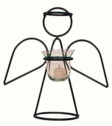 Iron Angel Votive Candle Holder with Glass Insert