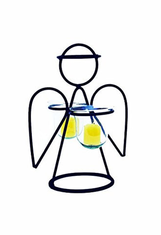 Iron Angel Votive Centerpiece Votive Holder With Two Glass Inserts-14 Inches High