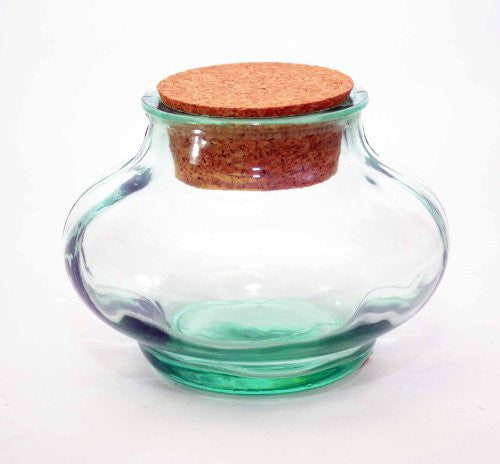Large Recycled Glass Jar with Cork Lid, Olive — Hollander Home Style