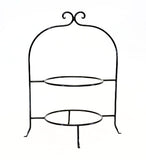 Handmade Wrought Iron Double Tier Plate Rack- 17.5 Inches High X 8 Inches Diameter