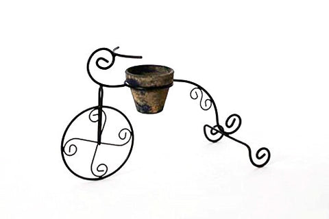 Handmade Iron Tricycle Planter, Bronze Color-12 Inches High x 20 Inches Long