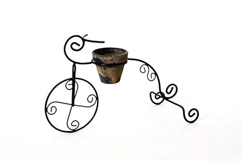 Handmade Iron Tricycle Planter, Bronze Color-12 Inches High x 20 Inches Long