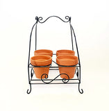 Four Pot Caddy for 6 Inch Pots- 21.5 Inches High x 15.75 Inches Long x 15 3/8 Inches Wide, Bronze Color
