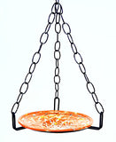 Small Hanging Bird Feeder with Cosmic Orange Bowl-16 Inches High x 8-10 Inches Wide