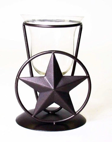 Star Votive Holder With Glass Insert-6 Inches High