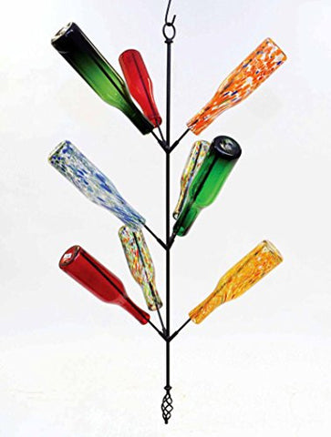 Wrought Iron Hanging Bottle Tree, Holds 9 Bottles-41 Inches High