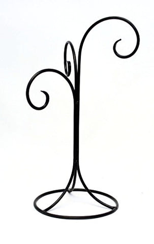 Wrought Iron Ornament or Globe Display Stand-Triple Hook-16.5 Inches Tall