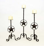 Wrought Iron Star Candle Holder, Large- 22 Inches High