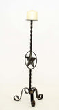 Wrought Iron Star Candle Holder, Large- 22 Inches High