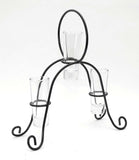 Tequila Flight Iron Stand with 3 Shot Glasses-11 Inches Tall