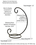 Wrought Iron Ornament or Globe Display Stand-12 Inches High