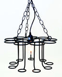 Hanging Wine Bottle Pendant Lamp, Holds 9 Empty Wine Bottles-11.5 Inches High X 15 Inches Diameter