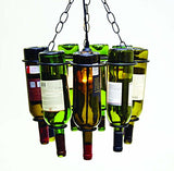 Hanging Wine Bottle Pendant Lamp, Holds 9 Empty Wine Bottles-11.5 Inches High X 15 Inches Diameter
