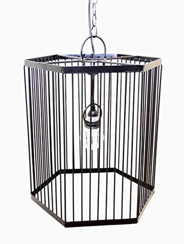 Hexagon Shape Hanging Lamp, with Socket Set and 3 Feet of Chain-18 Inches High X 15 Inches Wide
