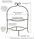 Handmade Wrought Iron Double Tier Plate Rack- 17.5 Inches High X 8 Inches Diameter