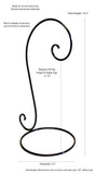 Wrought Iron Ornament or Globe Display Stand, Single Hook-16.5 Inches High