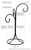 Wrought Iron Ornament or Globe Display Stand- Triple Hook-16.5 Inches Tall