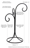 Wrought Iron Ornament or Globe Display Stand-Triple Hook-16.5 Inches Tall