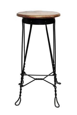 Wrought Iron Ice Cream Parlor Stool, Large-28 Inches High X 13 Inches in Diameter