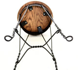 Wrought Iron Ice Cream Parlor Stool, Medium-20.25 Inches High X 13 Inches in Diameter